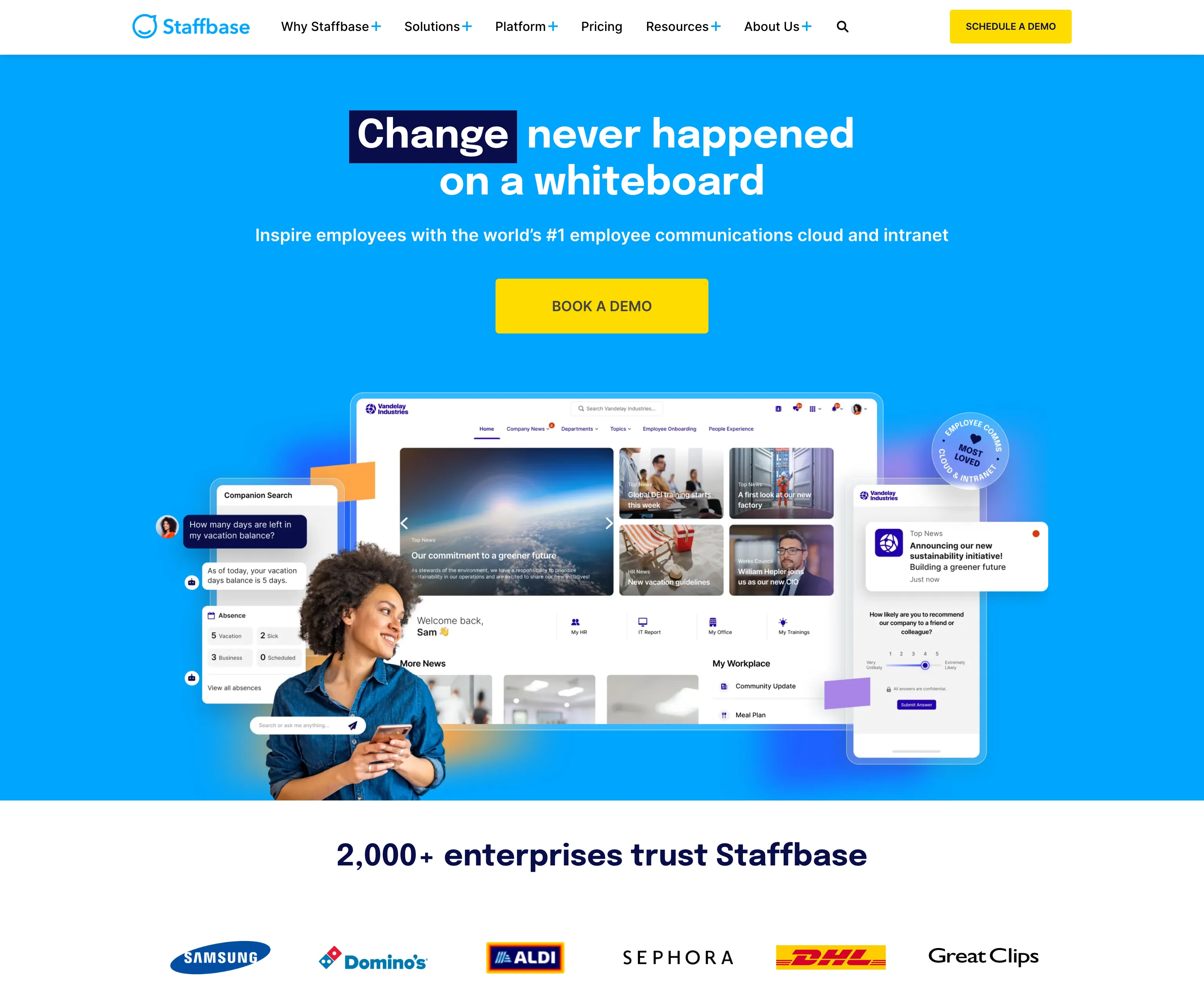 staffbase.com homepage in June 2023
