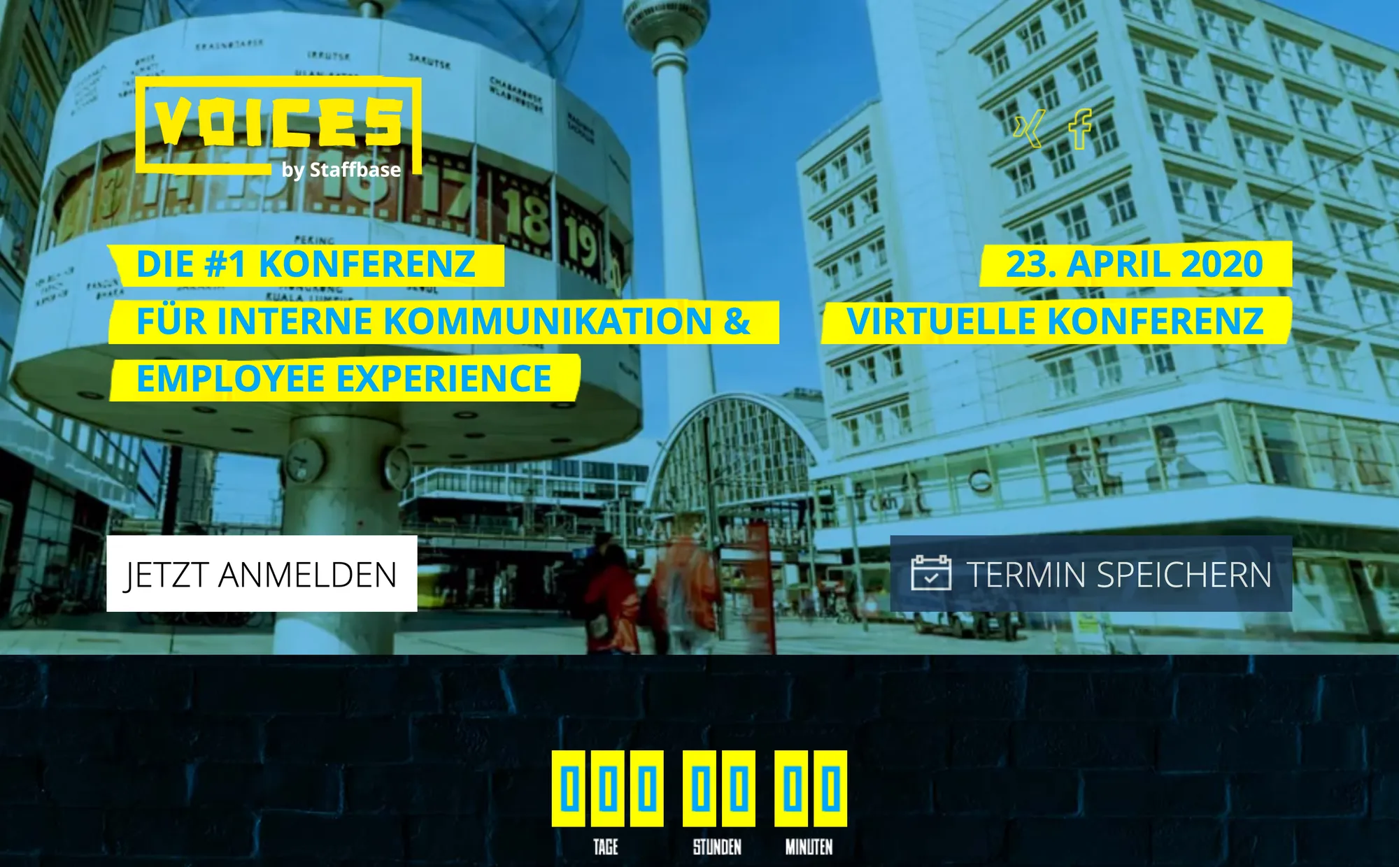 VOICES website homepage in April 2020, the plain-HTML site maintained by an external agency