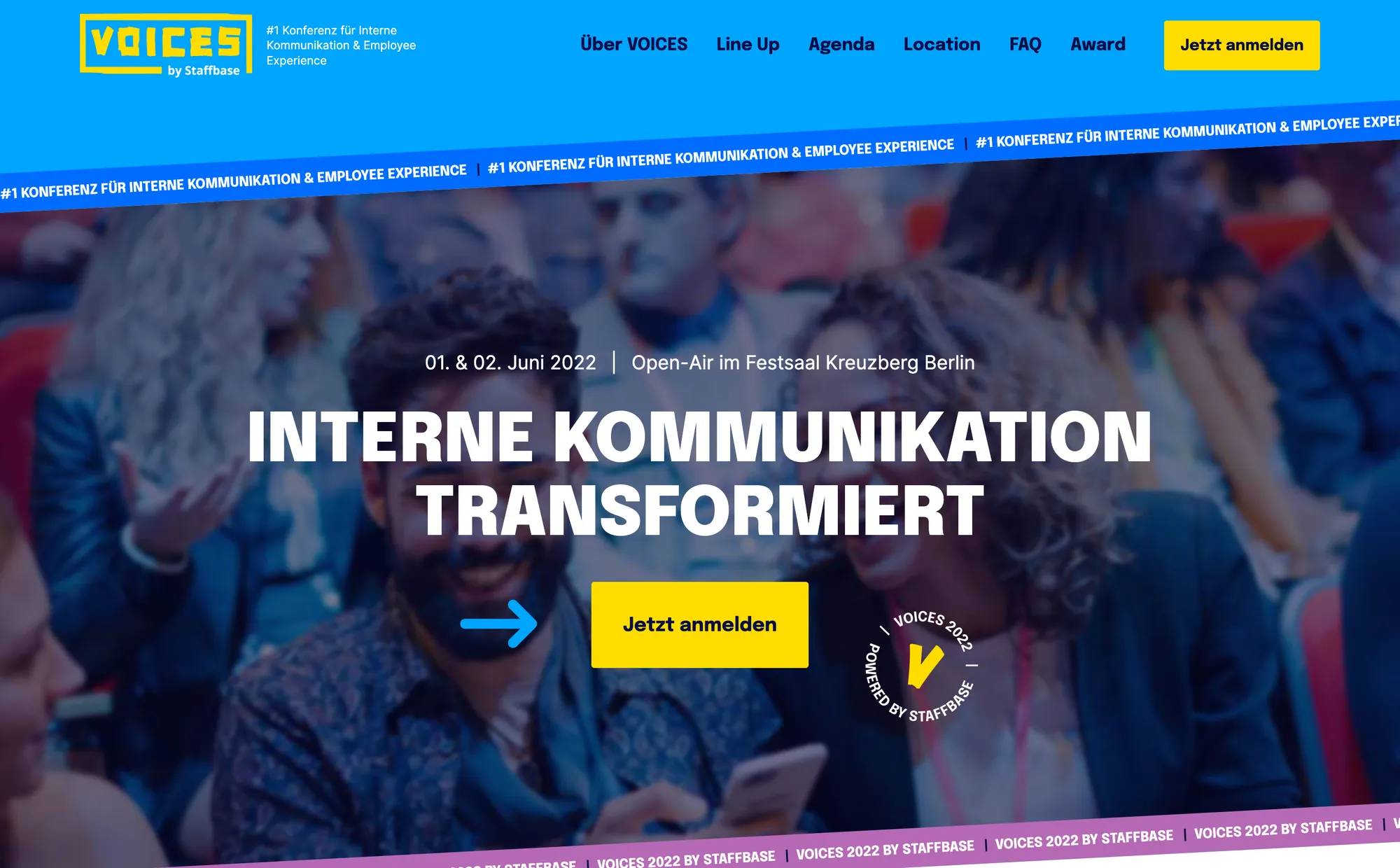 VOICES website homepage after the 2022 rebrand