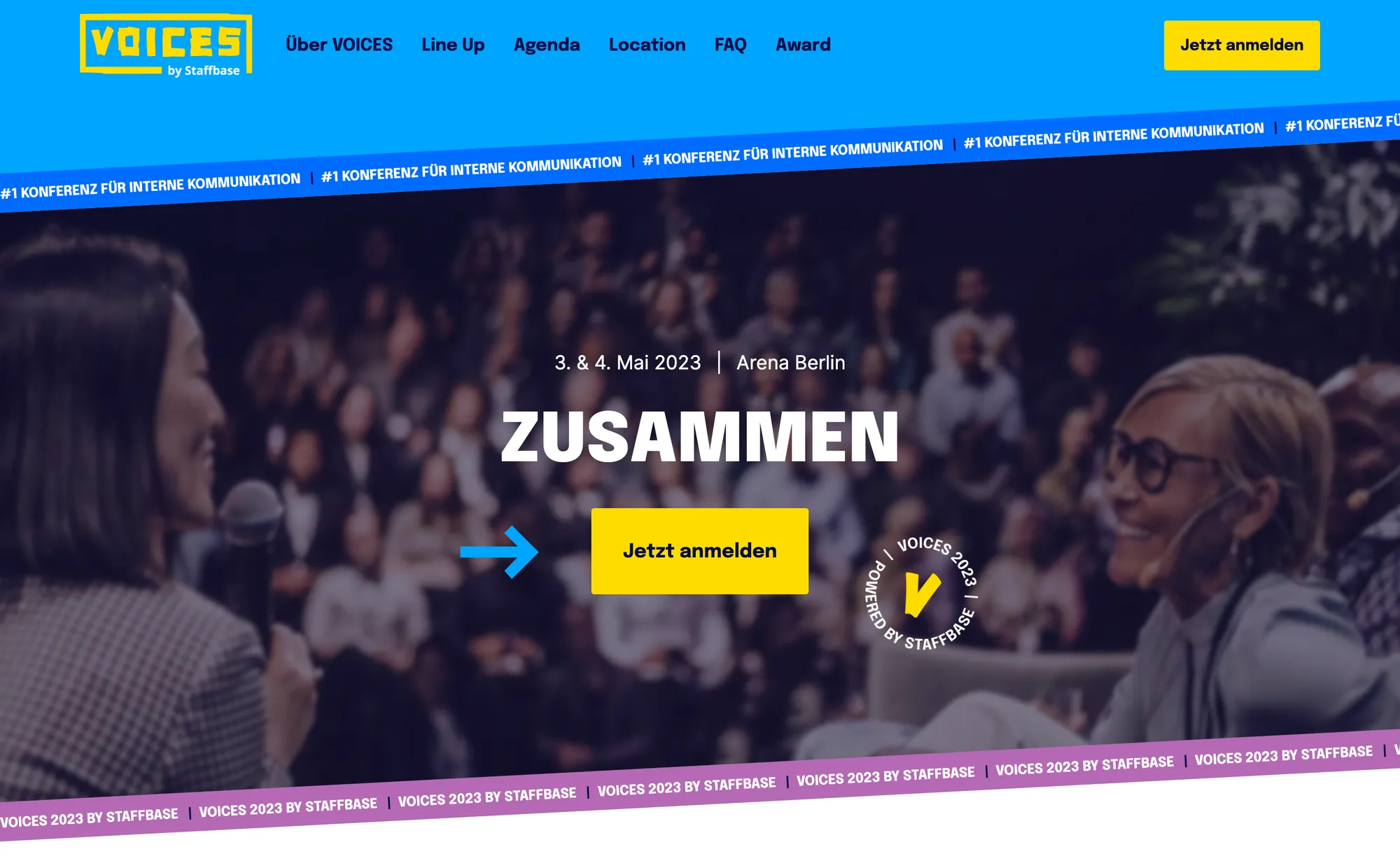 VOICES website homepage in 2023