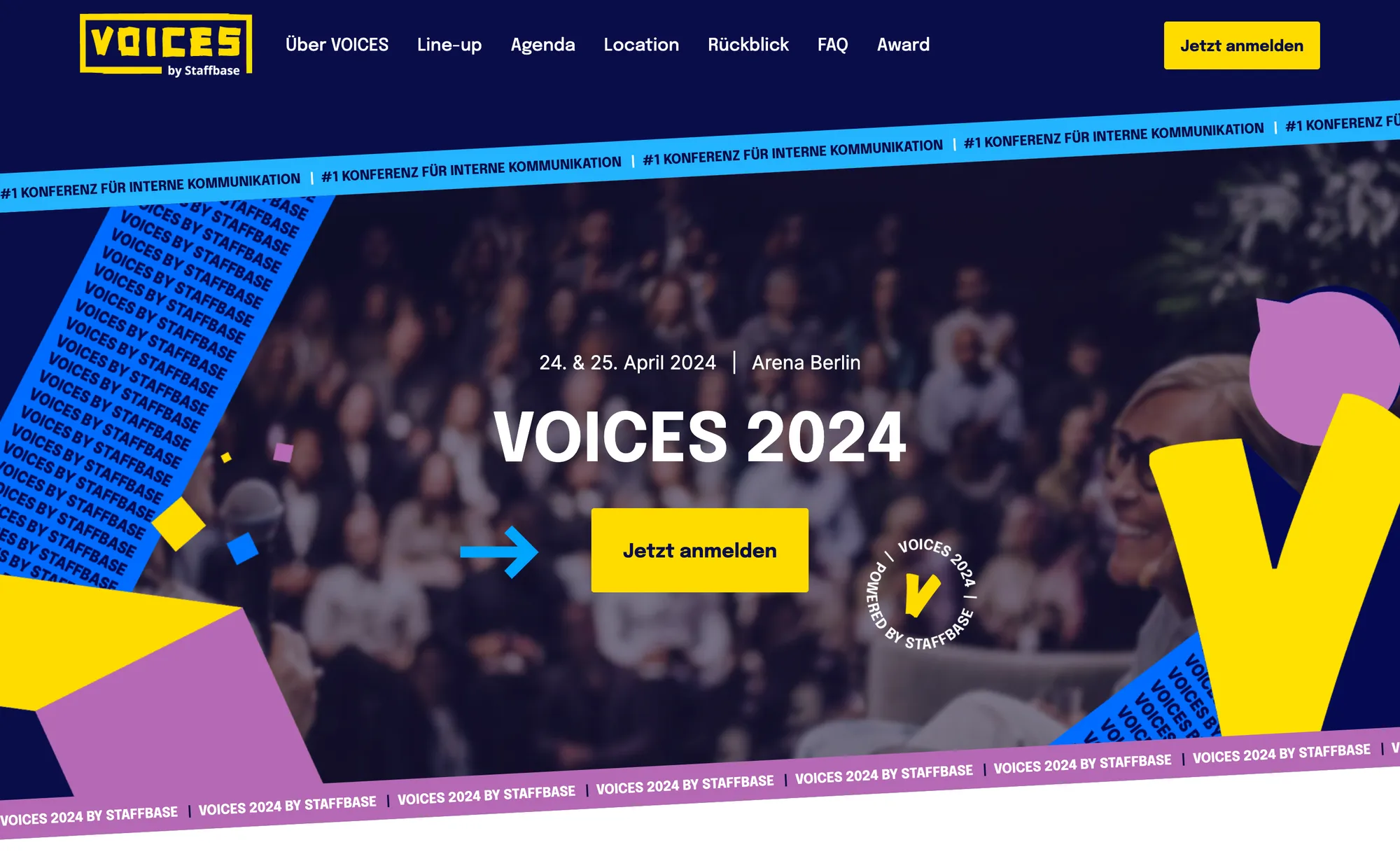 VOICES website homepage in 2024